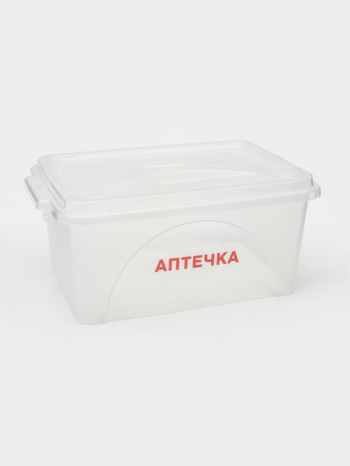 УЦЕНКА Аптечка, 4.5 л, 27.5×20×13 см, прямоугольная, прозрачная, красная, нет ручек - Фото 1