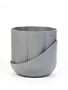 Горшок цветочный «Лаура», пластиковый, с поддоном, 1.6 л, 14×14×12.5 см, серый - Фото 1