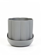 Горшок цветочный «Лаура», пластиковый, с поддоном, 1.6 л, 14×14×12.5 см, серый - Фото 3