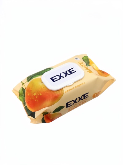 Влажные салфетки косметические EXXE Манго, очищающие, с клапаном, 120 шт.