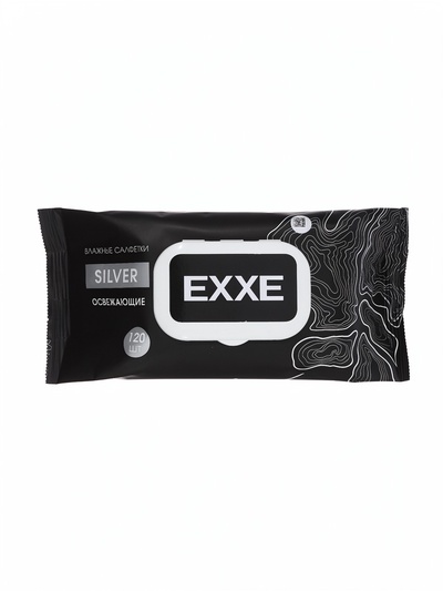Влажные салфетки мужские EXXE MEN Breeze & Silver, очищающие, с клапаном, 120 шт.