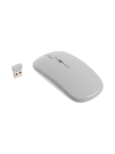 Мышь MB-2.4 беспроводная, оптическая, подсветка, 800-1600 dpi, USB, Bluetooth, белая