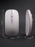 Мышь MB-2.4 беспроводная, оптическая, подсветка, 800-1600 dpi, USB, Bluetooth, серебристая - Фото 3