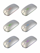 Мышь MB-2.4 беспроводная, оптическая, подсветка, 800-1600 dpi, USB, Bluetooth, серебристая - Фото 7