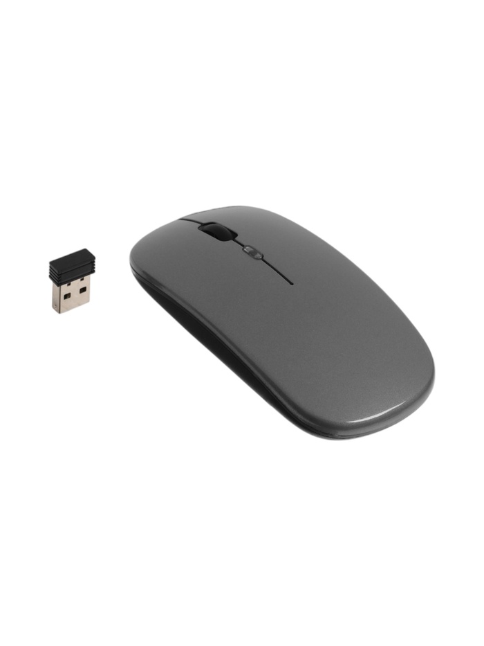 Мышь MB-2.4 беспроводная, оптическая, подсветка, 800-1600 dpi, USB, Bluetooth, серая - Фото 1