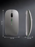 Мышь MB-2.4 беспроводная, оптическая, подсветка, 800-1600 dpi, USB, Bluetooth, серая - Фото 3