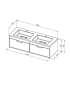 Тумба подвесная Uperwood, под двойную раковину Uperwood Modul 120 см, матовая, цвет белый - Фото 2