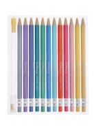 Карандаши механические 12 цветов ErichKrause Pastel Milky, шестигранные, 3 мм, с точилкой, в ПЭТ-боксе 11041428