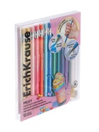 Карандаши механические 12 цветов ErichKrause Pastel Milky, шестигранные, 3 мм, с точилкой, в ПЭТ-боксе 11041428