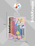 Карандаши механические 12 цветов ErichKrause Pastel Milky, шестигранные, 3 мм, с точилкой, в ПЭТ-боксе 11041428