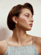 Серьги «Сияние линий», белые в золоте - фото 809737699