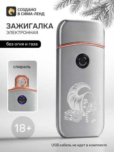 Зажигалка электронная «Деньги», 7.2×3.3 см