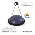 УЦЕНКА Полусфера BOSU гимнастическая ONLYTOP, массажная, с насосом, 58×25 см, серая - Фото 1