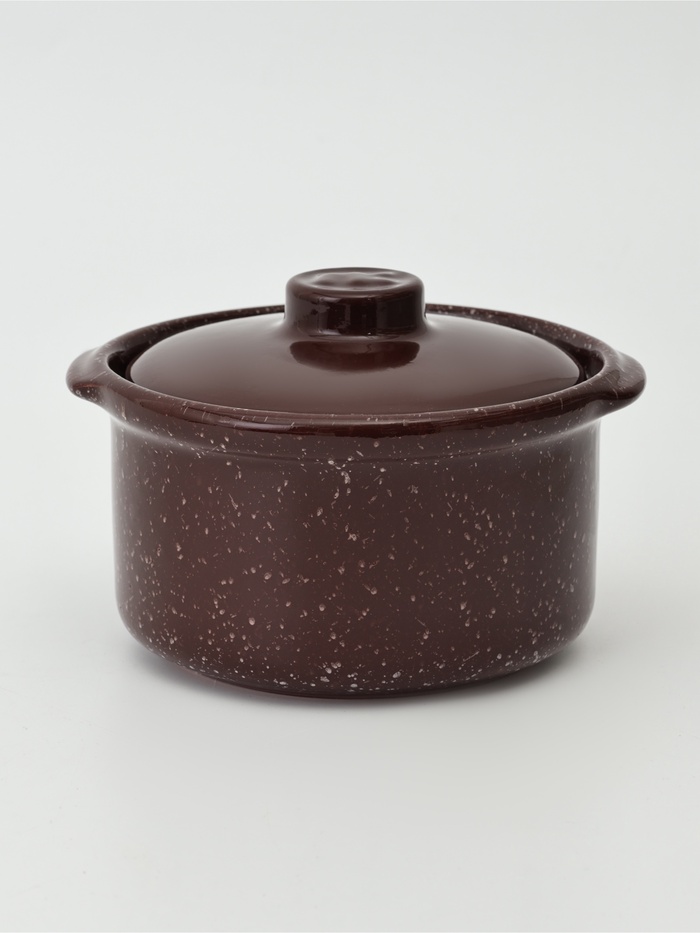 Горшочек для запекания - сотейник Ломоносовская керамика «Мрамор», 1 л, коричневый - Фото 1