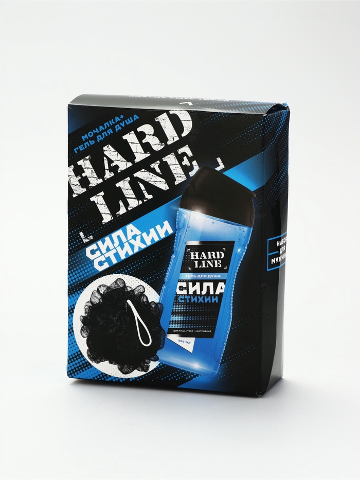 УЦЕНКА HARD LINE, набор «Сила стихии», гель для душа, 250 мл и мочалка для тела - Фото 1