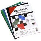 Набор обложек А4 «Гелеос: кожа»,100 листов, картон, чёрный/белый/синий/красный/зелёный - Фото 3