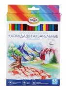 УЦЕНКА Карандаши акварельные 18цв Гамма "Классические", шестигран, с кистью, карт/уп, европодв 98385 - Фото 2