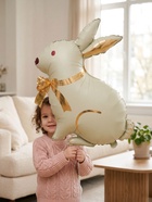 Воздушный шар фольгированный 27" «Белый кролик, золотой бант» - Фото 6