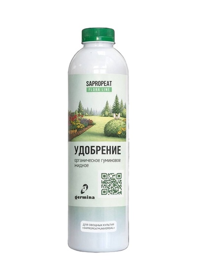 Удобрение для овощных и цветочных культур SAPROPEAT, жидкое гуминовое, 0.5 л