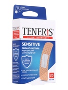 Лейкопластырь медицинский бактерицидный Teneris Sensitive, нетканая основа, 7.6×1.9 см, 20 шт. - Фото 1