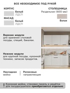 Кухонный гарнитур прямой «Кайли», 1800 мм, цвет белый гладкий/белый - Фото 3
