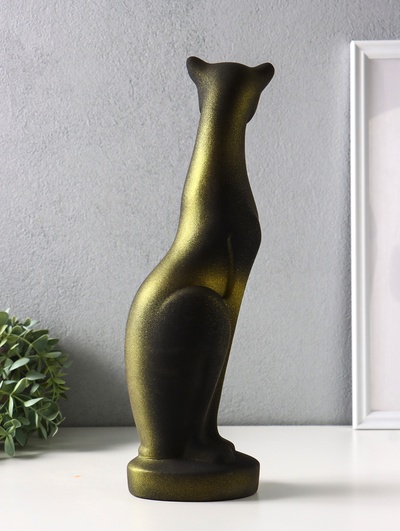Фигура керамика «Кошка Багира», 37 см, чёрный