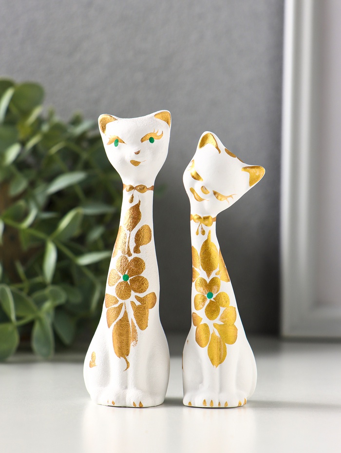 Фигура Love коты набор 2 шт, 11 см, белый