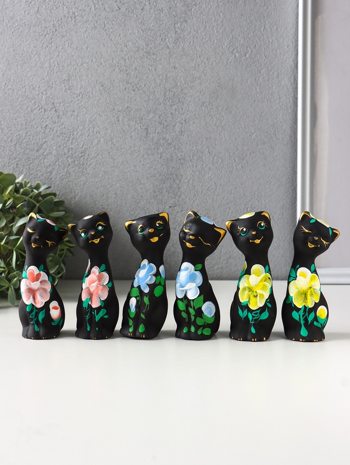 Фигура Love коты 11 см, чёрный