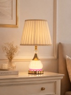 Лампа настольная RISALUX «Ева», 1×40 Вт, Е27, 1×4 Вт, LED, розово-золотая, 25×25×42 см - фото 809739473