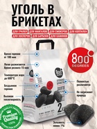 Угольные брикеты «Долгое Горение» 800 Degrees, мешок, 2 кг - фото 809739700