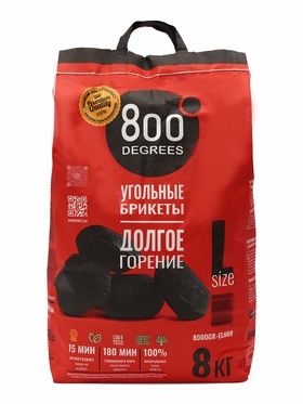 Угольные брикеты «Долгое Горение» 800 Degrees, мешок, 8 кг 11052322