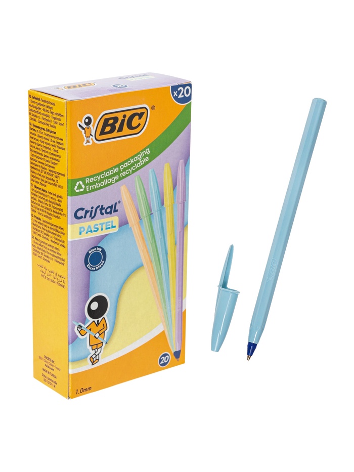 Ручка шариковая BIC Cristal «Пастель», 1.0 мм, синяя - Фото 1