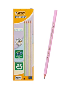 Карандаш чернографитный BIC HB Evolution «Пастель», пластиковый