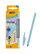 Ручки шариковые BIC Cristal «Пастель», набор 3 штуки, 1.0 мм, синие - Фото 2