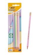 Карандаши чернографитные BIC HB Evolution «Пастель», набор 5 штук, пластиковые, с ластиками - Фото 2