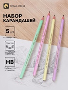 Карандаши чернографитные BIC HB Evolution «Пастель», набор 5 штук, пластиковые - Фото 1