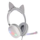 УЦЕНКА Наушники AKZ D52, проводные, полноразмерные, микрофон, накладные уши, RGB, 1,75 м, белые 10 - Фото 2