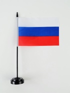 Флаг России, 14×21 см, флагшток 33.5×6.4 см, полиэстер - фото 809772987