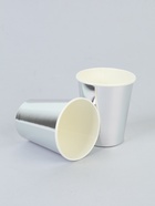 Стакан одноразовый бумажный, 250 мл, 6 шт., серебряный, металлик - Фото 2