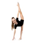 Купальник для художественной гимнастики и танцев Grace Dance, короткий рукав, размер 34, чёрный - Фото 4