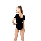 Купальник для художественной гимнастики и танцев Grace Dance, короткий рукав, размер 36, чёрный - Фото 3