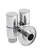 УЦЕНКА Кран для бытовых приборов ZEIN, 1/2" × 1/2", угловой, двойной, хром - Фото 2
