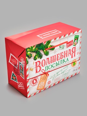 Пакет - коробка новогодний «Волшебная посылка», 28×20×13 см