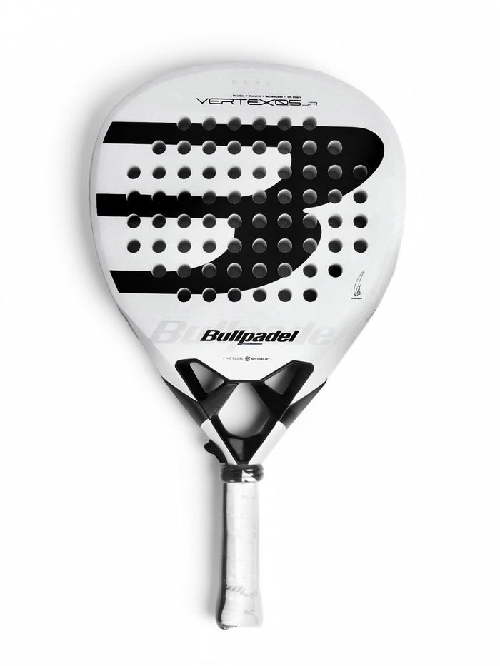 Ракетка для падела тенниса BULLPADEL Vertex Jr Boy 26, стекловолокно, бело-чёрная - Фото 1