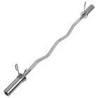 УЦЕНКА Гриф гнутый Вайдера W-образный с замками ONLYTOP, вес 6.3 кг, 120 см, d=50 мм, до 120 кг - Фото 3