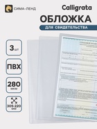 Обложки для свидетельства, набор 3 штуки, ПВХ, 280 мкм, 305×220 - фото 809773032