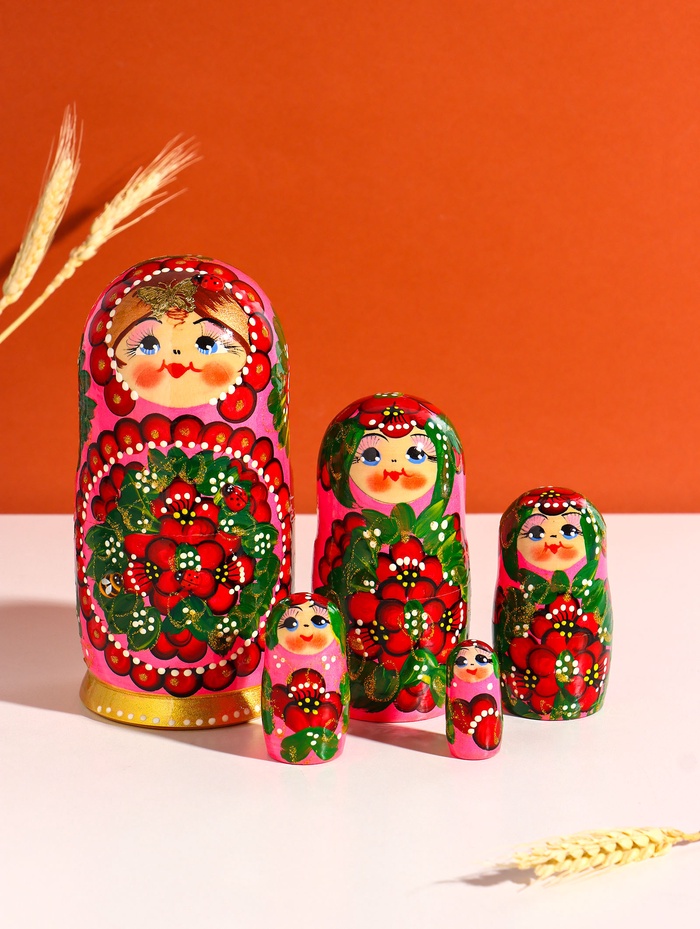Матрёшка дерево «Ульяна», 5-ти кукольная, 18 см, ручная работа, МИКС