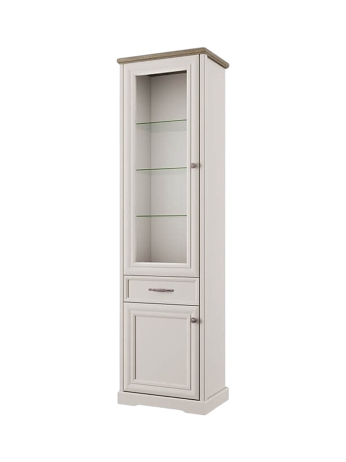 Шкаф - витрина Toscana New 1V1D1S, 588×393×2109 мм, цвет персидский жемчуг/дуб каньон - Фото 1