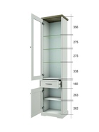 Шкаф - витрина Toscana New 1V1D1S, 588×393×2109 мм, цвет персидский жемчуг/дуб каньон - Фото 2