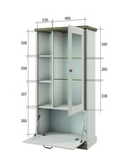Шкаф - витрина Toscana New 1V1D3N, 816×393×1454 мм, цвет персидский жемчуг/дуб каньон - Фото 2